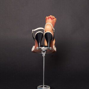 Vintage 1950s Black and White Peep Toe Heels Shoes